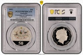 2001 50C Centenary of Federation Colorized PR70DCAM
