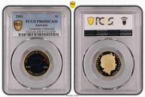 2001 $1 Centenary-Colorized PR69DCAM