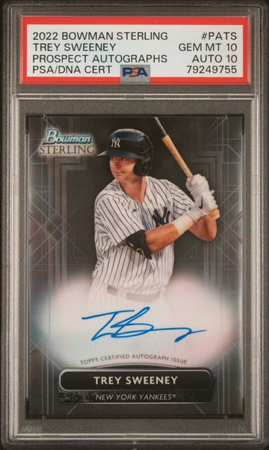 2022 Bowman Bowman Sterling #PATS Trey Sweeney front