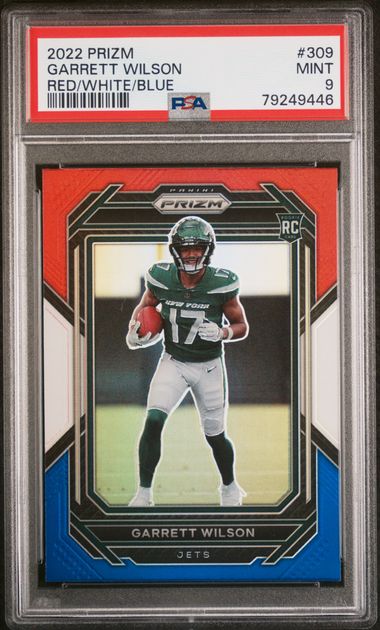 GARRETT WILSON 2022 PANINI BLACK FOOTBALL ROOKIE RC /75 JETS NM-MT