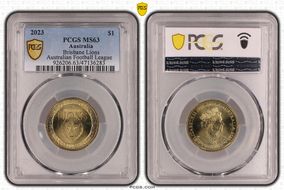 2023 $1 Brisbane Lions Australian Football League MS63