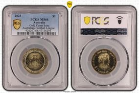 2023 $1 Gold Coast Suns Australian Football League MS66