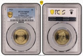 2023 $1 Brisbane Lions Australian Football League MS65