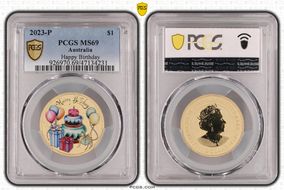 2023-P $1 Happy Birthday Colorized MS69