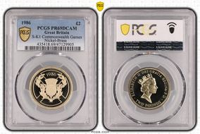 1986 £2 S-K1 Commonwealth Games Nickel-Brass PR69DCAM