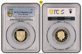 2015 £1 S-J27 Large Shield Ni-Brass PR69DCAM