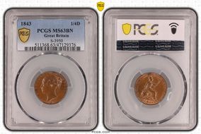 1843 1/4D S-3950 MS63BN