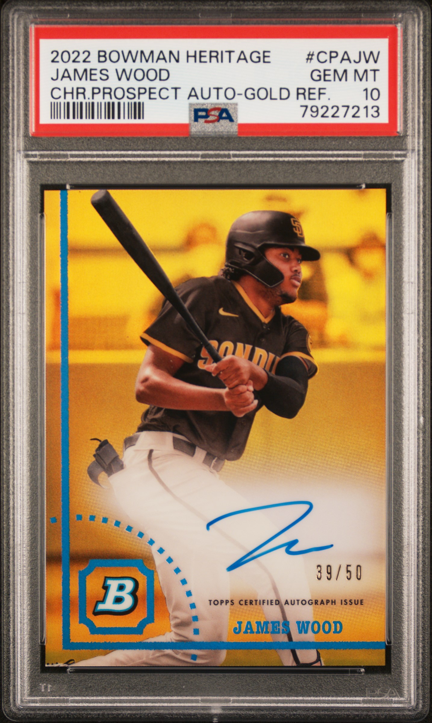 James Wood 2025 Topps Autographs Gold