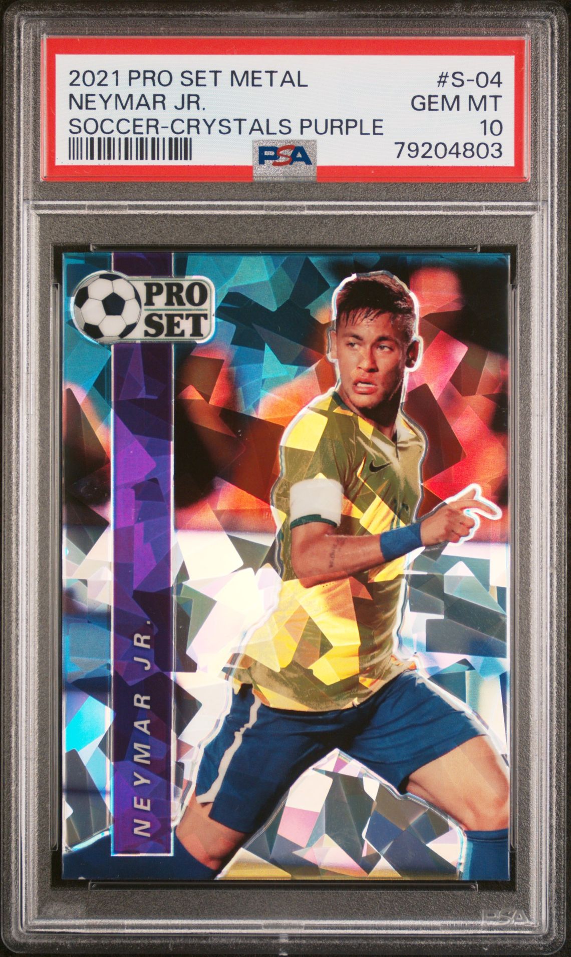 2021 Leaf LEAF PRO SET METAL SOCCER CRYSTALS PURPLE #S-04 Neymar Jr. front