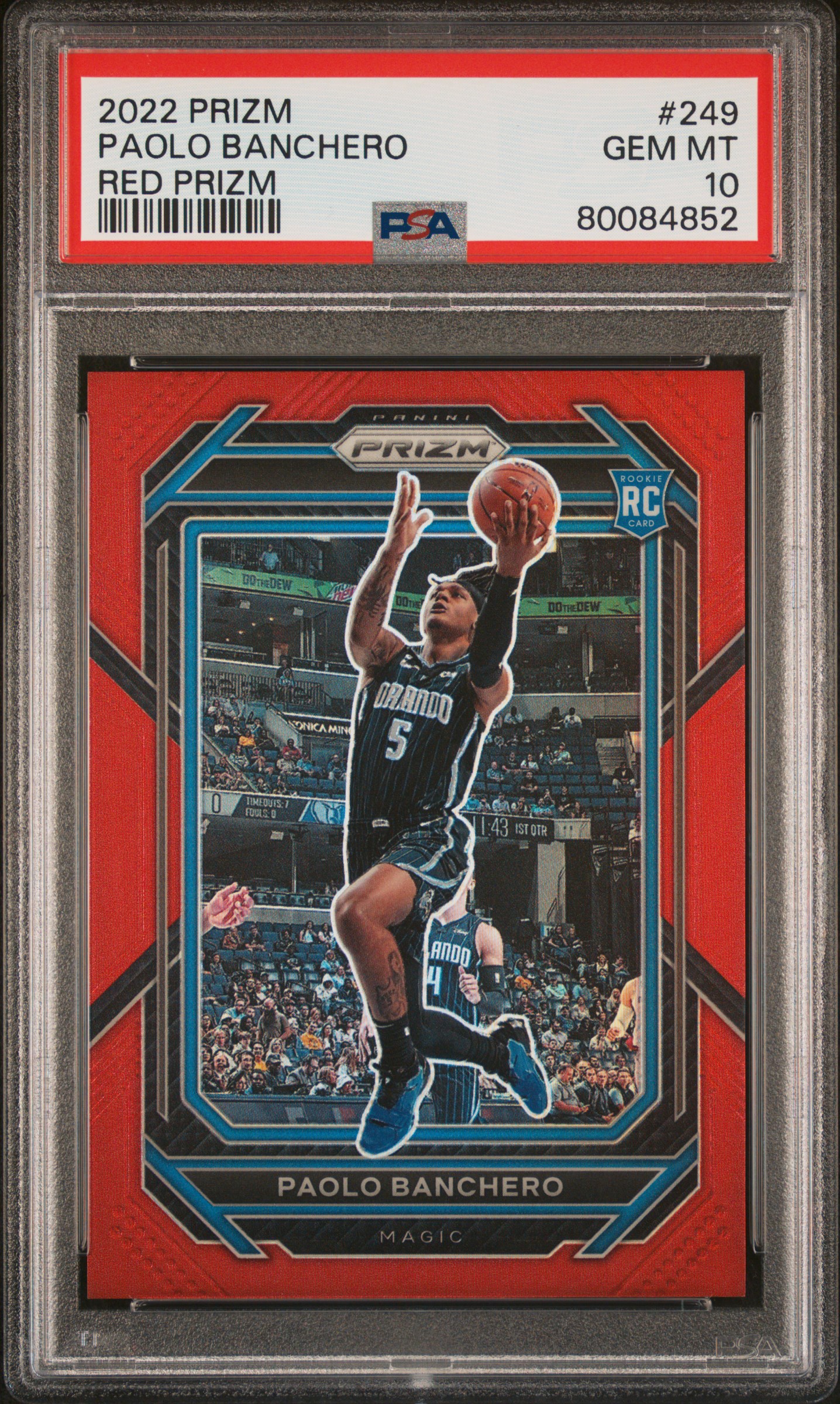 2022 Panini Prizm Paolo Banchero #249 (Red Prizm) Gem Mt 10 front
