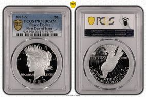 2023-S $1 Peace Dollar First Day of Issue PR70DCAM