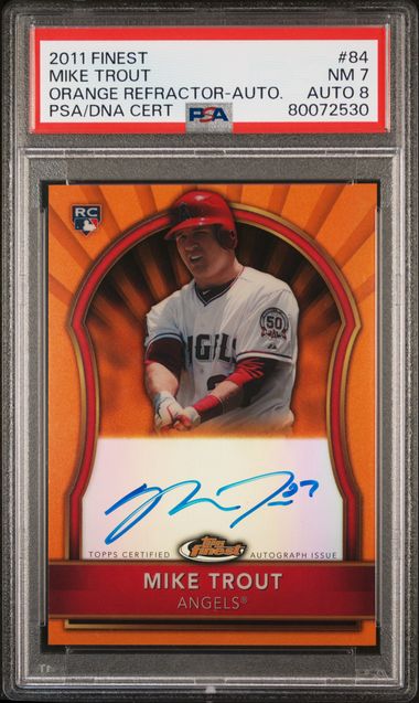 2013 Topps Finest 1 Mike Trout Angels RC Rookie PSA 10 Gem 