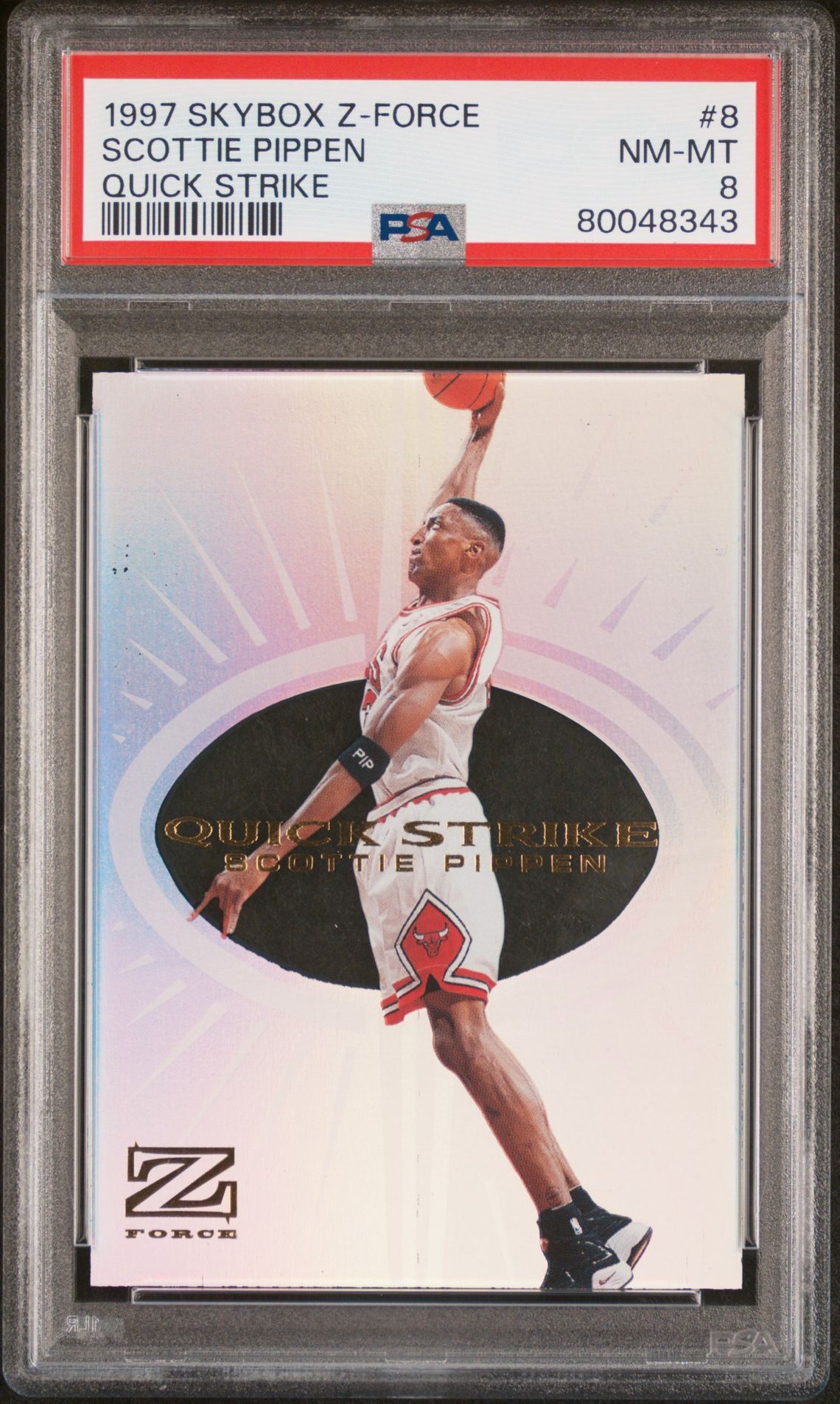 1997 SkyBox SKYBOX Z-FORCE QUICK STRIKE #8 Scottie Pippen front
