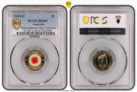 2022-C $2 Remembrance Day Colorized MS69