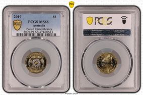 2019 $2 Police Remembrance Colorized MS66
