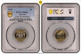 2019 $2 Police Remembrance Colorized MS66
