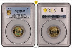 2019 $2 Wallabies Australia Colorized MS65