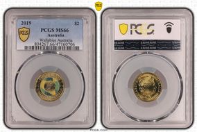 2019 $2 Wallabies Australia Colorized MS66