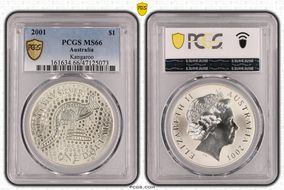 2001 $1 Kangaroo Ag MS66