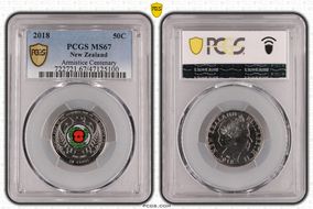 2018 50C Armistice Centenary Colorized MS67