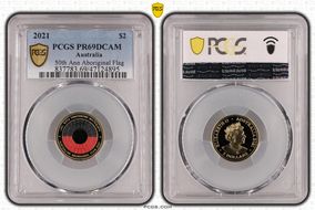 2021 $2 50th Ann Aboriginal Flag Colorized PR69DCAM