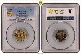 2015 $2 Remembrance Day Colorized In Flanders Fields MS64