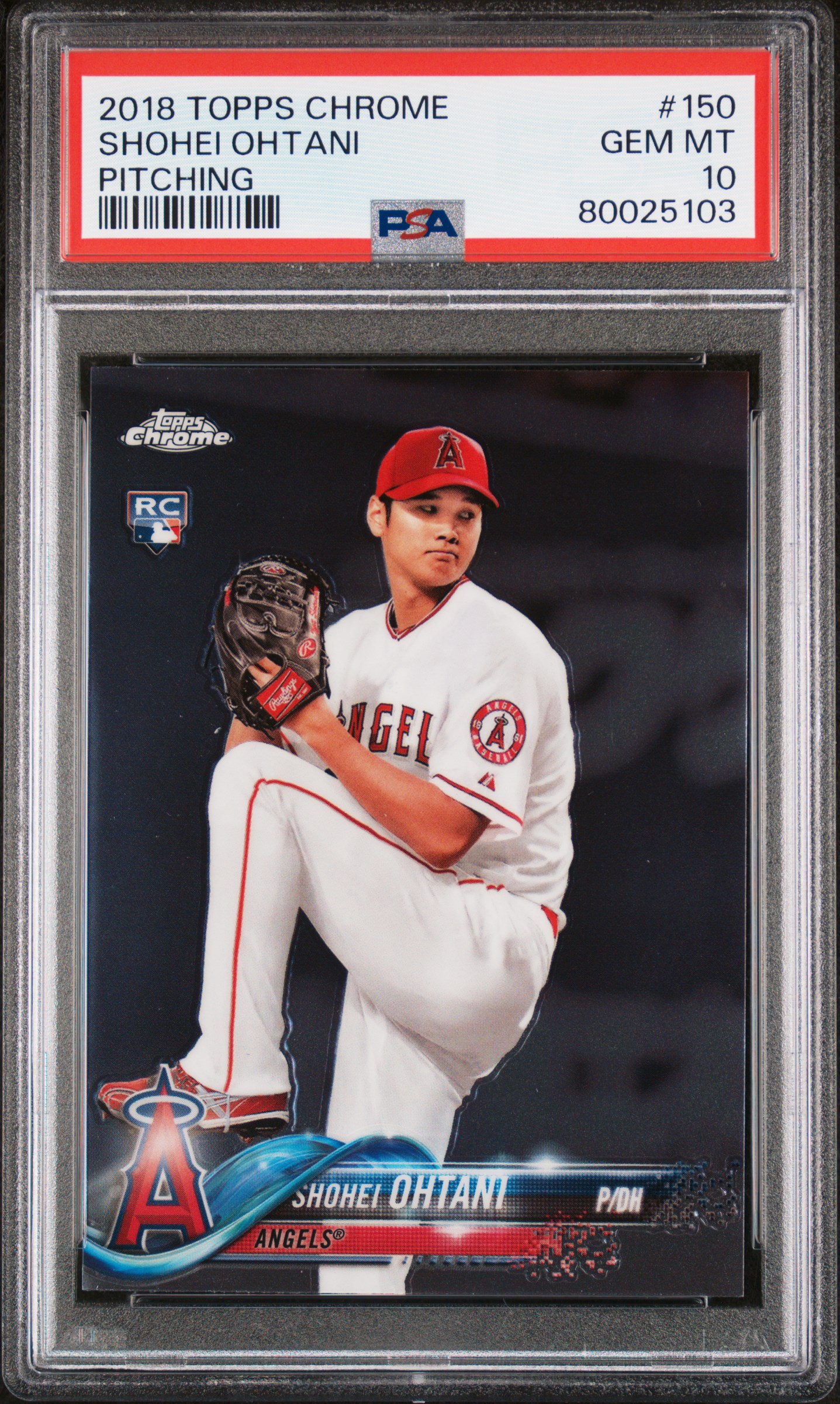 2018 Topps Chrome Shohei Ohtani #150 (Pitching) Gem Mt 10 front