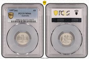 1957(m) 6D KM-58  Ag MS66