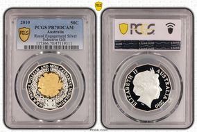 2010 50C Royal Engagement Ag Selective Gilt PR70DCAM