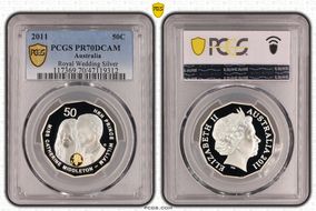 2011 50C Royal Wedding Ag Selective Gilt PR70DCAM