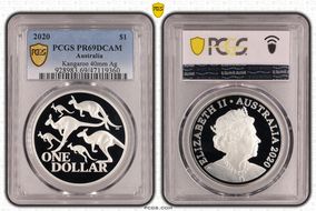 2020 $1 Kangaroo 40mm Ag PR69DCAM