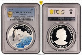 2023 $5 Emperor Penguin Colorized PR70DCAM