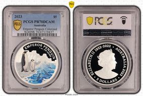 2023 $5 Emperor Penguin Colorized PR70DCAM