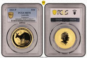 2021-P $100 Kangaroo Au MS70