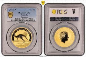 2015-P $100 Kangaroo Au MS70
