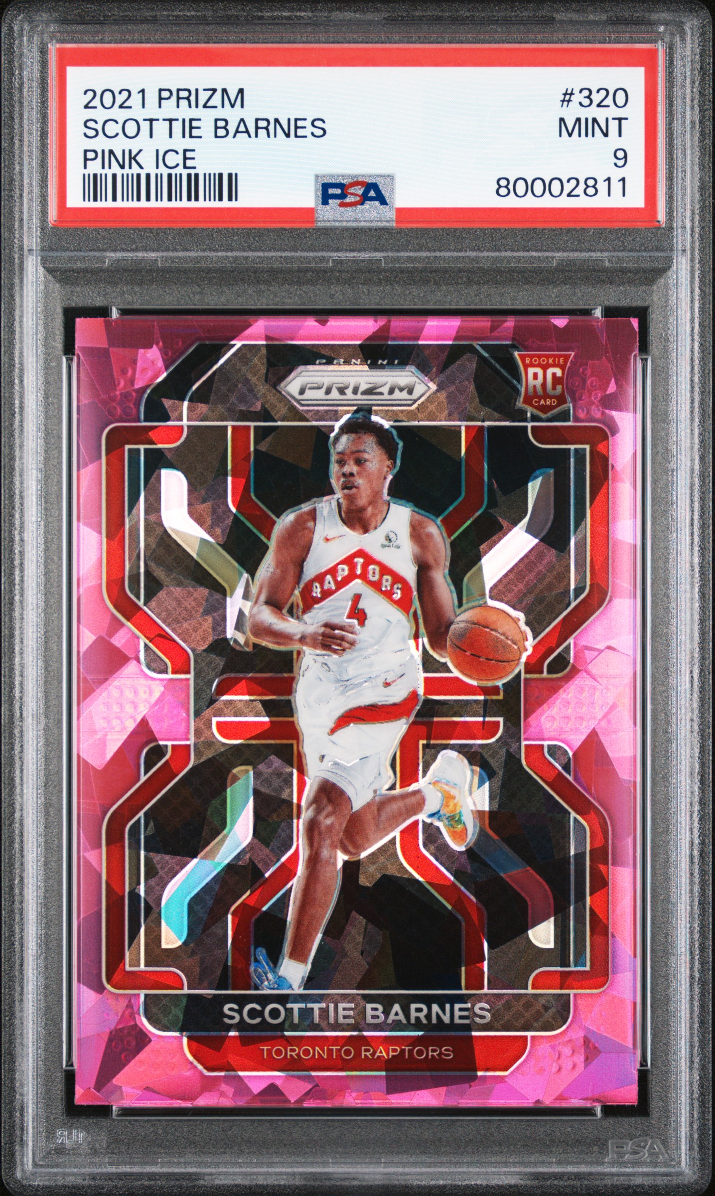 2021 Panini Prizm Scottie Barnes #320 (Pink Ice) Mint 9 front