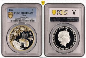 2022 $1 Honey Bee Selective Gilt PR69DCAM