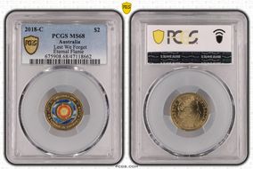 2018-C $2 Lest We Forget Eternal Flame Colorized MS68