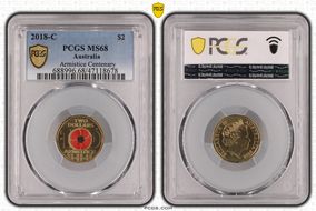 2018-C $2 Armistice Centenary Colorized MS68