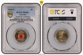 2018-C $2 Armistice Centenary Colorized MS68