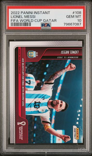 2022 Panini Instant Fifa World Cup Qatar 108 Lionel Messi – PSA