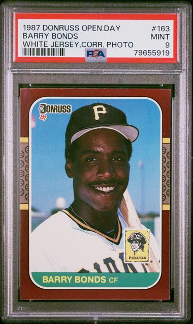 Lot - 1987 Fleer Barry Bonds Rookie Card PSA 9