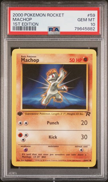 First Edition Machop Cert Verification 79645882