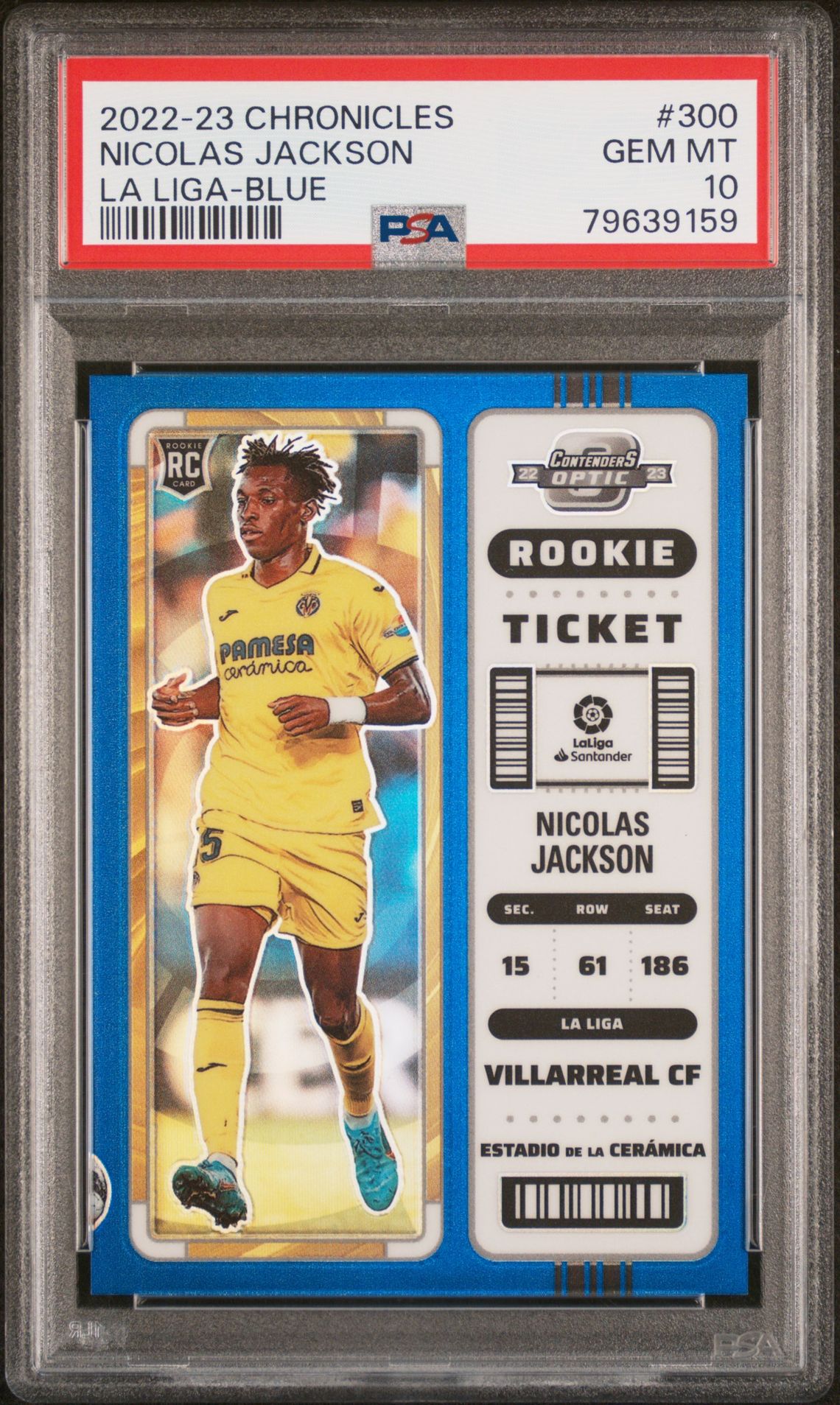 2022-23 Panini Chronicles Nicolas Jackson #300 (La Liga-Blue) Gem Mt 10 front