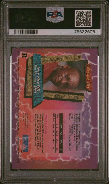 1995 Topps Finest Boosters Jerry Rice #185 (Fin.boosters-Ref.) Nm-Mt 8 back