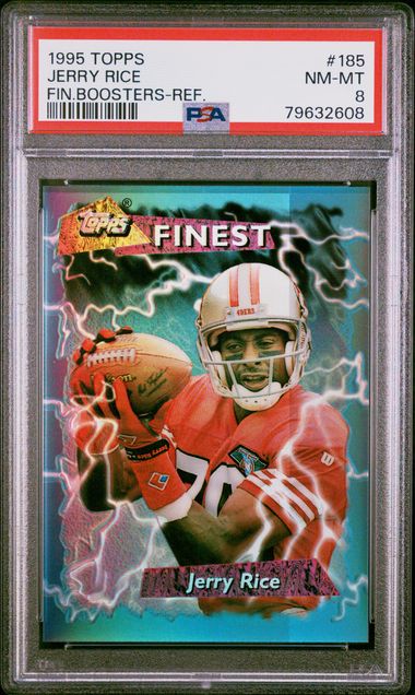 1995 Topps Finest Boosters Jerry Rice #185 (Fin.boosters-Ref.) Nm-Mt 8 front