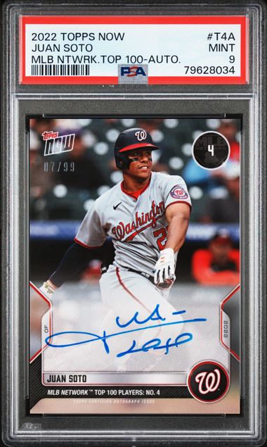 2022 Topps Now MLB Network's Top 100 Autograph #T4A Juan Soto