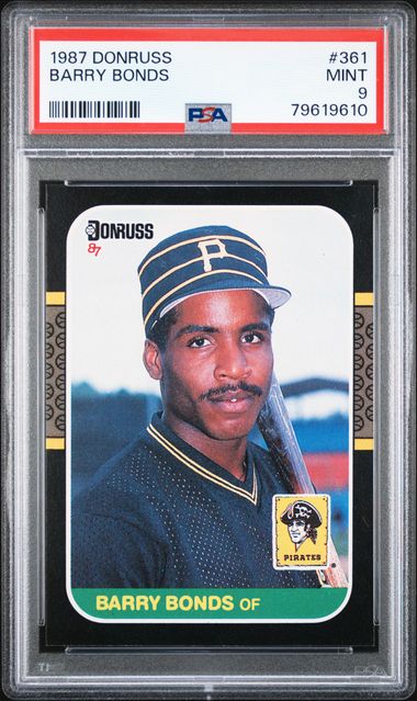 Lot - 1987 Fleer Barry Bonds Rookie Card PSA 9