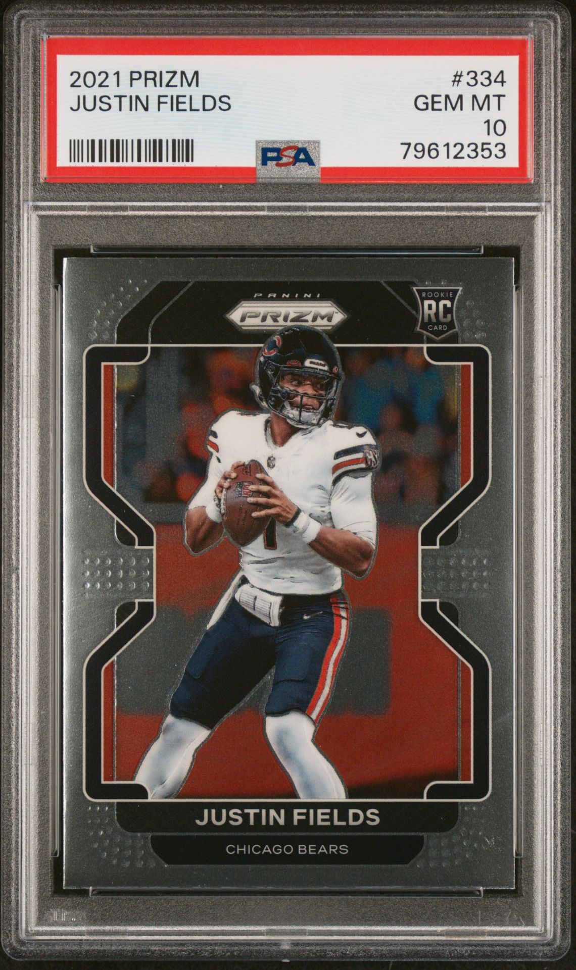 2021 Panini Prizm Justin Fields #334 Gem Mt 10 front