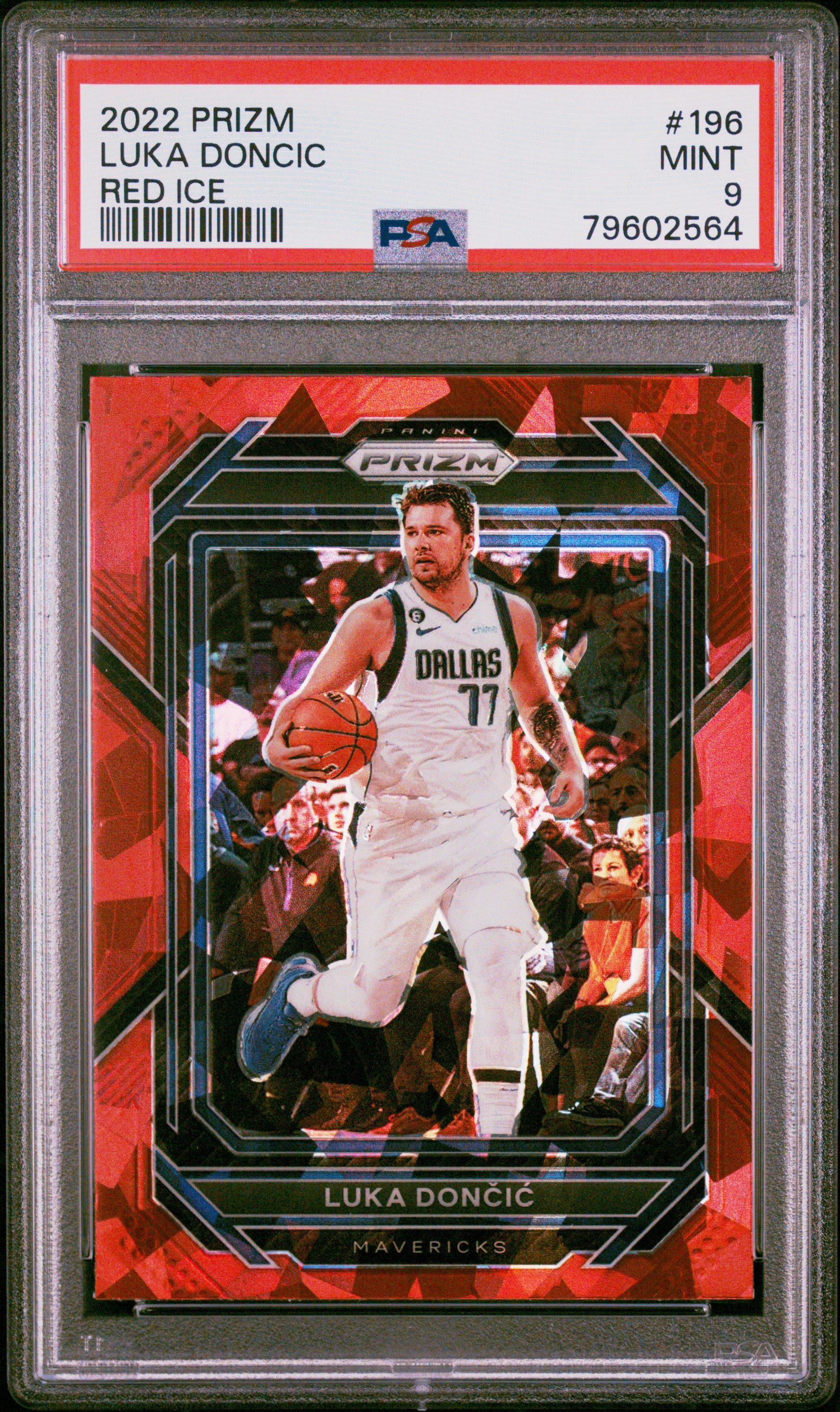 2022 Panini Prizm Red Ice 196 Luka Doncic – PSA MINT 9